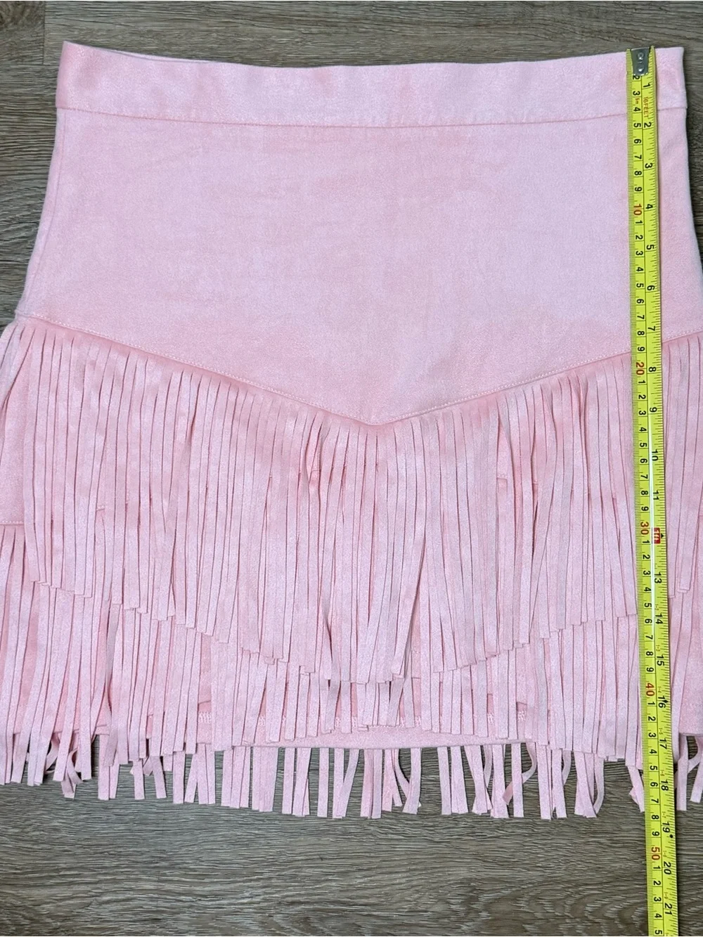 Faux Suede Fringe Mini Skirt